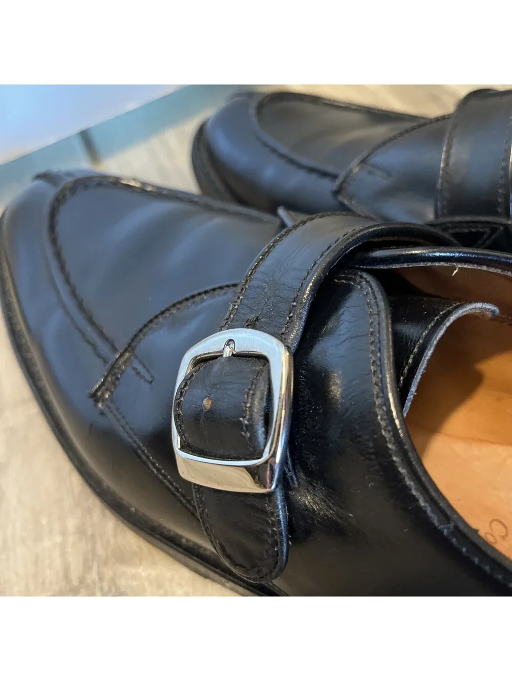 ALLEN EDMONDS CORNELL BLACK MONK STRAP VIBRAM SOLES 10B VGC